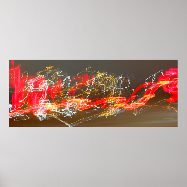 Leichte Wege aus dem Verkehr auf einer Straße Poster (Vorne)