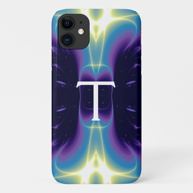 LEICHTE WELLEN MONOGRAM lila violett blau Case-Mate iPhone Hülle (Rückseite)