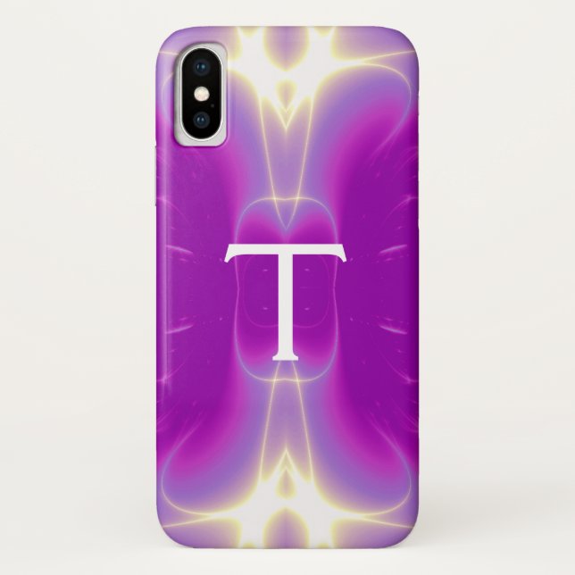 LEICHTE WELLEN MONOGRAM lila violett rosa Case-Mate iPhone Hülle (Rückseite)