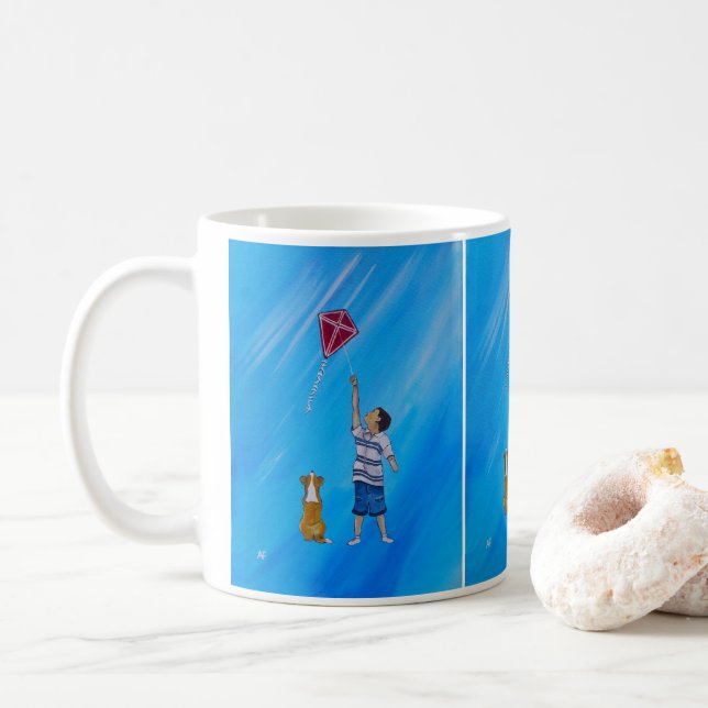 Leichter-als-Luft-Malerei von Alfred Fox  Kaffeetasse (Mit Donut)