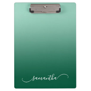 Leichter Aquamariner Hunter Green Ombre Kurve Swas Klemmbrett