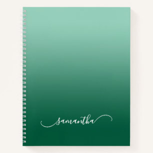 Leichter Aquamariner Hunter Green Ombre Kurve Swas Notizbuch