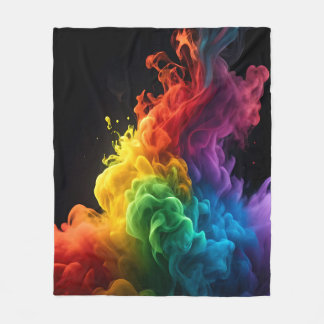 Leichter Regenbogenfarbenrauchwolke schwarzer Hint Fleecedecke