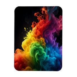 Leichter Regenbogenfarbenrauchwolke schwarzer Hint Magnet