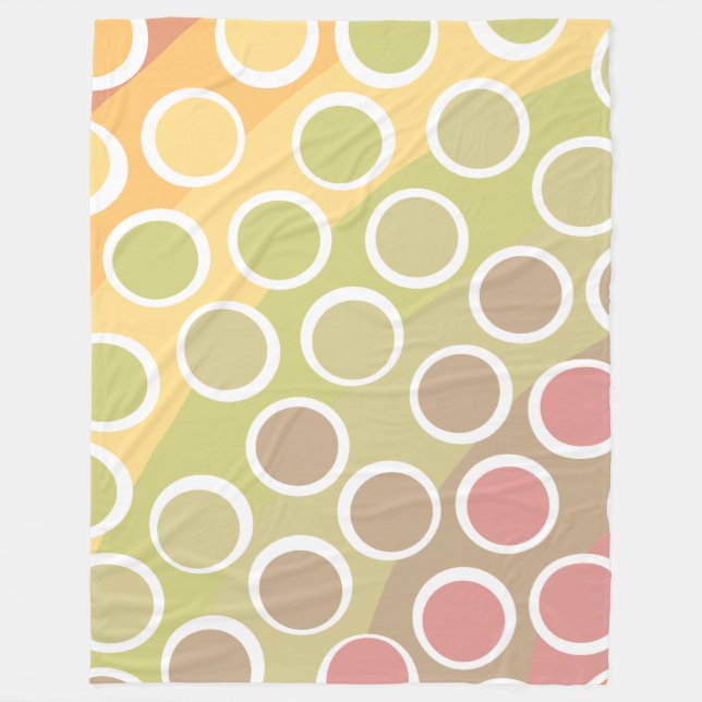 Leichter Retro Regenbogen mit Big Polka Dots Fleecedecke (Vorderseite)