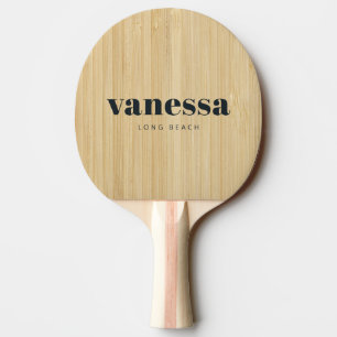 Leichtes Bambus-Minimal-Moderne-Klassische-Name Tischtennis Schläger