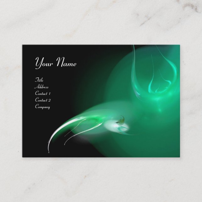 LEICHTES BIRD MONOGRAM Lebendig schwarz-grün Visitenkarte (Vorderseite)