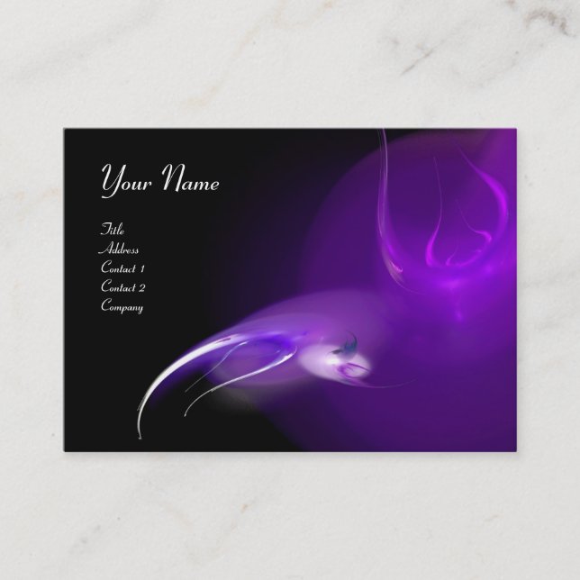 LEICHTES BIRD MONOGRAM Leichte schwarze Veilchen Visitenkarte (Vorderseite)