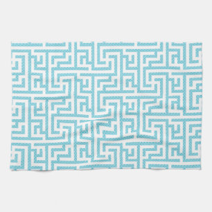 Leichtes blaues und weißes Labyrinth Handtuch