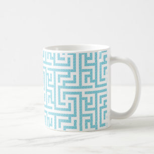 Leichtes blaues und weißes Labyrinth Kaffeetasse
