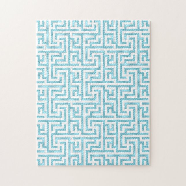 Leichtes blaues und weißes Labyrinth Puzzle (Vertikal)