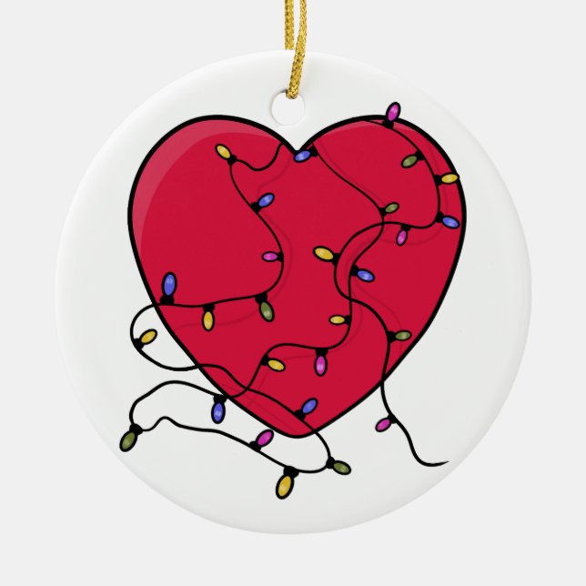 Leichtes Herz Keramik Ornament (Vorne)