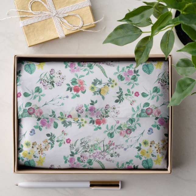 Leichtes hübsches Blumenmuster Seidenpapier (Geschenk)
