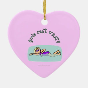 Leichtes Mädchen schwimmen Keramikornament