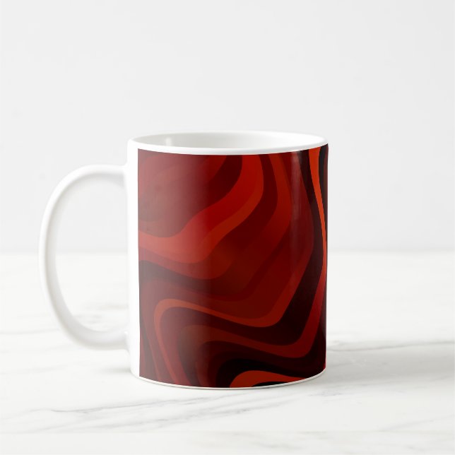 Leichtes Orangefarbenes Muster mit Linien. Farbige Kaffeetasse (Links)