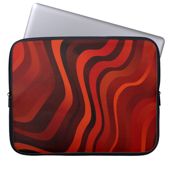 Leichtes Orangefarbenes Muster mit Linien. Farbige Laptopschutzhülle (Vorderseite)