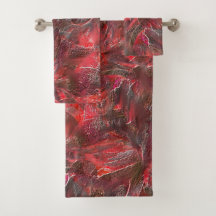 Leichtes Relief in Textur mit rotem Wachs überzoge