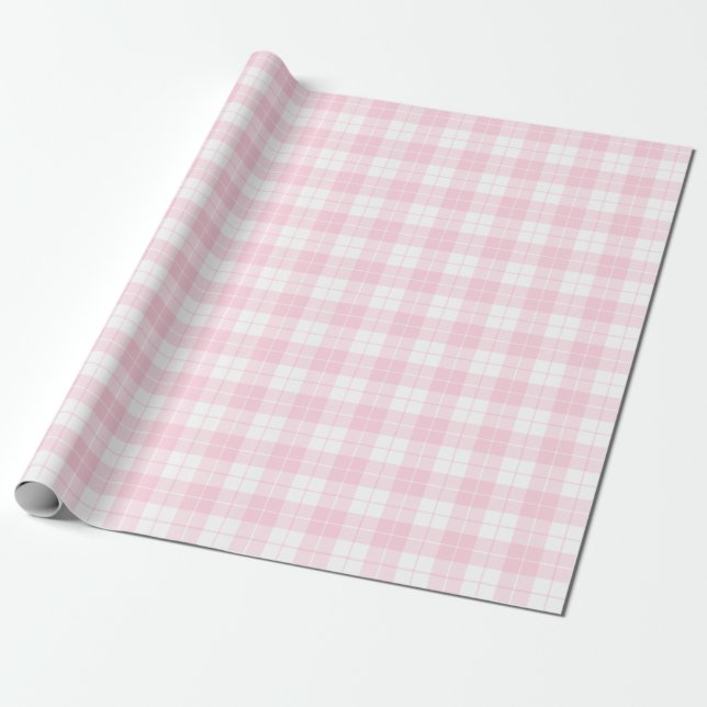Leichtes rosa und Kariertes Musterpapier Geschenkpapier (Ungerollt)