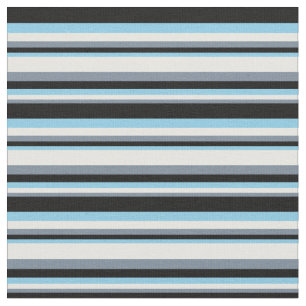 Leichtes Schiefergrau, Minzcreme, Sky Blue & Black Stoff