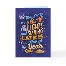 Leichtes und Latkes Nicht-Foto-Hanukkah-Grußkarte