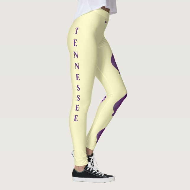 Leichtgelbe Tennessee Iris Staat Blume Leggings (Rechts)
