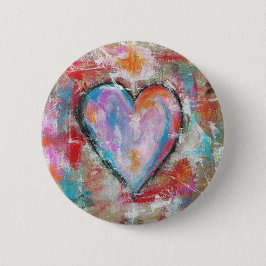 Leichtsinniges Herz-abstrakte Kunst, die rosarotes Button