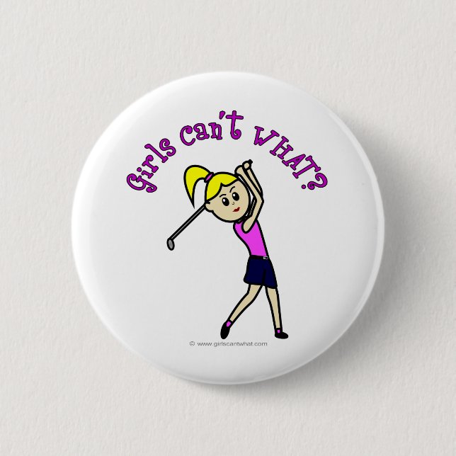 Leichtweiblicher Golfer Button (Vorderseite)