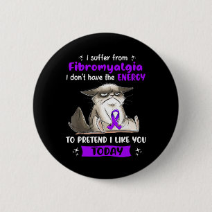 Leid durch Fibromyalgie Bewusstsein Spaß Katze Button