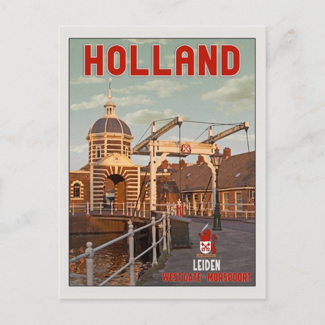 Leiden - Morspoortbrug Postkarte (Vorderseite)