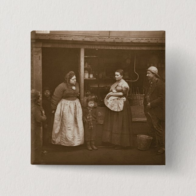 Leidende von der Flut, 'vom Straßen-Leben in Lon Button (Vorderseite)