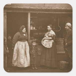 Leidende von der Flut, 'vom Straßen-Leben in Lon Quadratischer Aufkleber