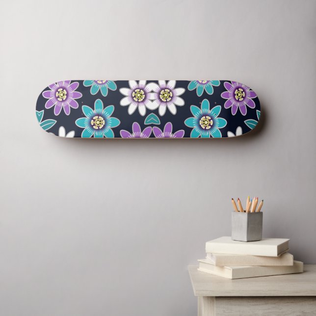 Leidenschaft Blume Blumendesign Skateboard (Wandkunst (Horz))