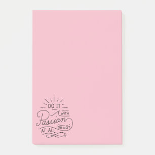 Leidenschaft, Einstellung Lebenserfolg Motivations Post-it Klebezettel