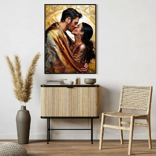 Leidenschaft für das Küssen im goldenen Design ❤️ Poster