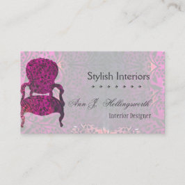 Leidenschaft lila! Stuhl-Schablonen-Innenarchitekt Visitenkarte