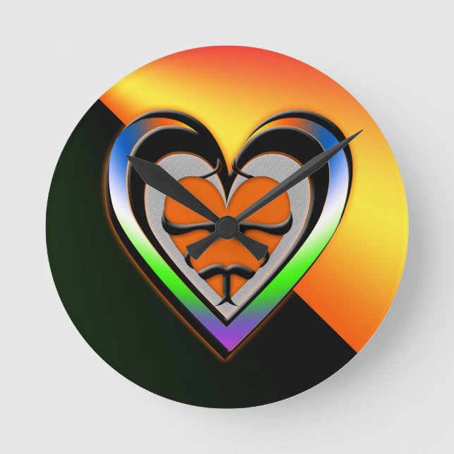 Leidenschaft Runde Wanduhr (Vorderseite)