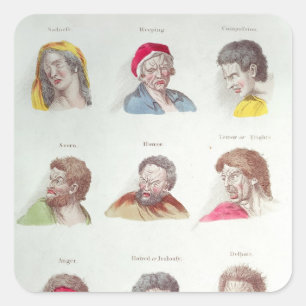 Leidenschaften, Platte V, Kneipe. durch R. Quadratischer Aufkleber