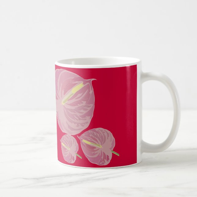 leidenschaftlich rosa Anthurium Tasse (Rechts)