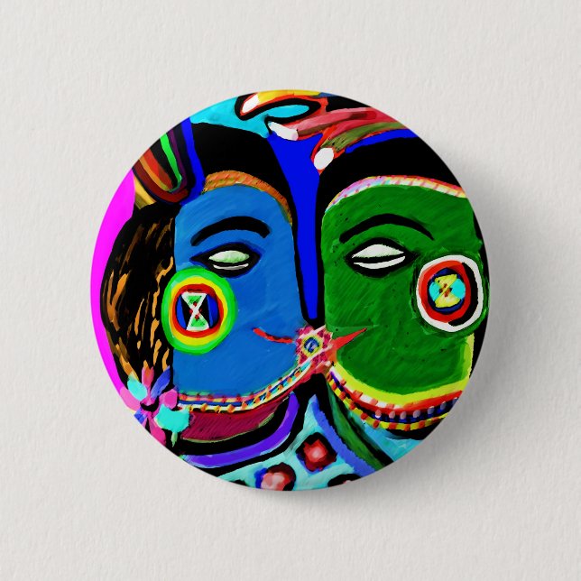 Leidenschaftlicher Kuss - Vintage Button (Vorderseite)
