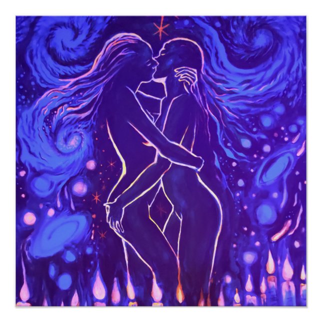 leidenschaftlicher lesbischer Kuss Poster (Vorderseite)