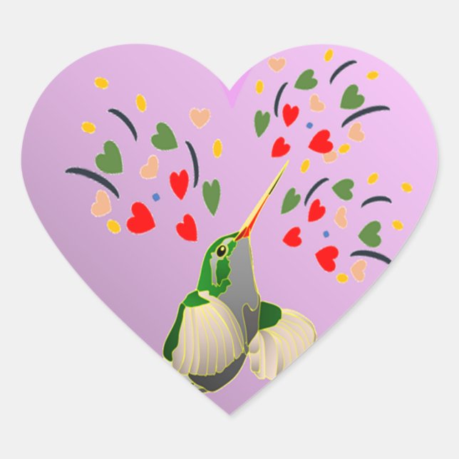 LEIDENSCHAFTLICHES BEIJA-FLOR Herz-Aufkleber (Vorderseite)