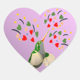 LEIDENSCHAFTLICHES BEIJA-FLOR Herz-Aufkleber