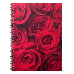 Leidenschaftliches Rotrosenbouquet Notizblock