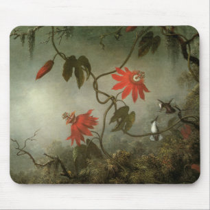 Leidenschafts-Blumen und Kolibris Mousepad