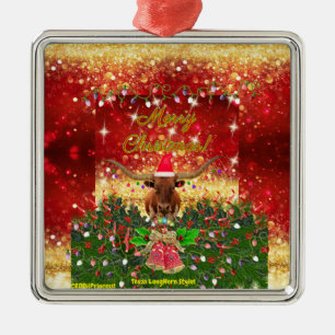 LEIDER CHRISTMAS! Texas LongHorn Style! Ornament Aus Metall