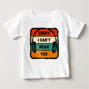 Leider kann ich Sie nicht hören - Retro-Kopfhörer Baby T-shirt