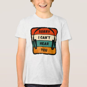Leider kann ich Sie nicht hören - Retro-Kopfhörer Tri-Blend Shirt