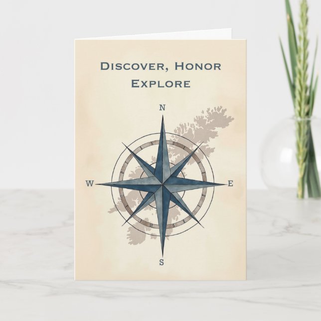Leif Erikson Day Modern Explorer Kompass mit Karte (Vorderseite)