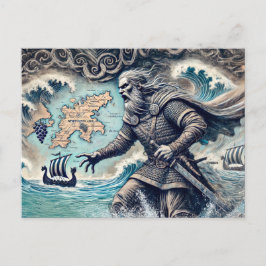 Leif Erikson in Pastel Chalk Zeichnend Postkarte