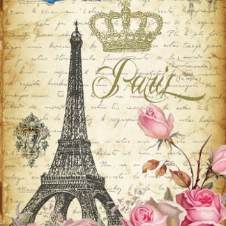 L'Eiffel et les Rose Eiffelturm Crown Decoupage Seidenpapier
